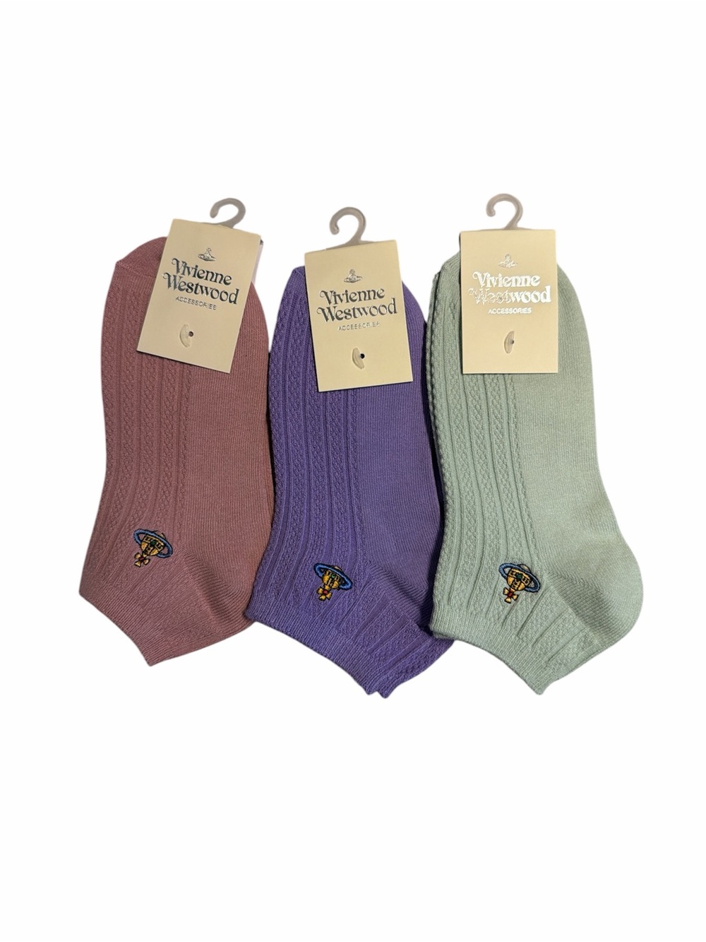 Vivienne Westwood Pastel Ankle Socks - Mauve, Purple, Mint
